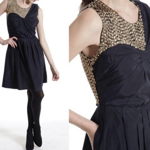 Silk Metallic Sequin Grecian Cocktail Dress - 3.1 Phillip Lim - Picture 1 of 13